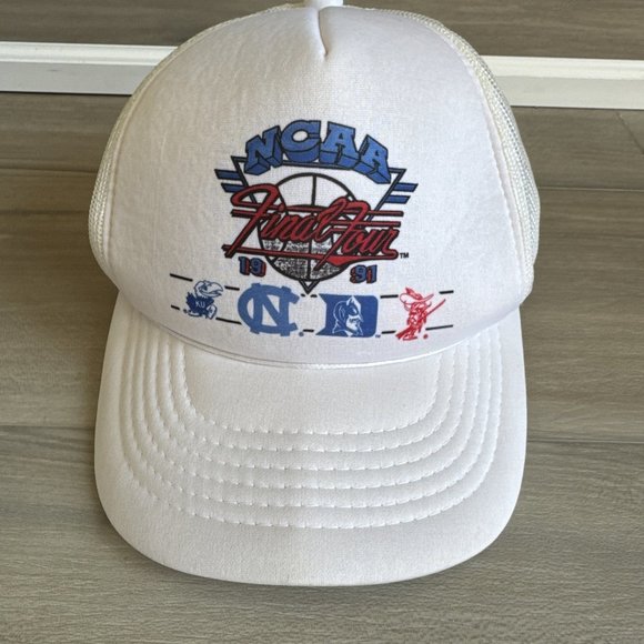 Vintage 1991 Final Four NCAA BASKETBALL Rope Hat Cap Duke Tar heels Jayhawks - Picture 1 of 12